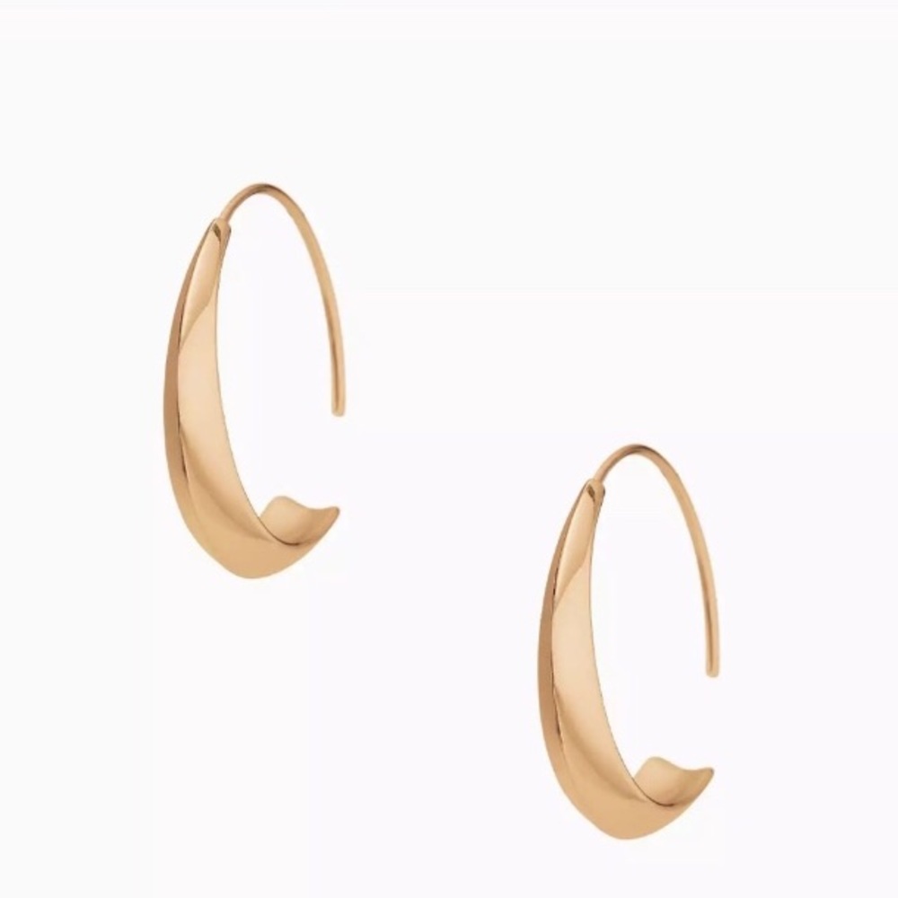 Stella & Dot | Modern Bronze Dome Hoop Earrings - Picture 2 of 8